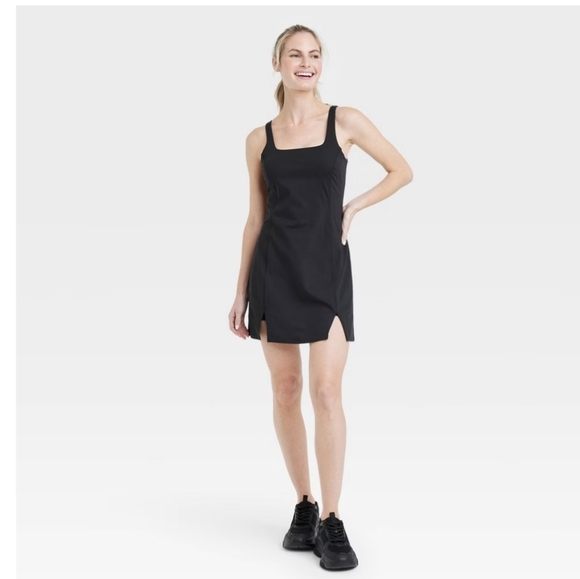 Women's Knit Slit Active Dress - All In Motion Black M - Picture 1 of 14